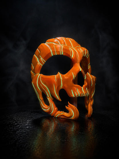 Pumpkin Skull Halloween Mask - Glow in dark lines - Jack-o-lantern Style - Scary