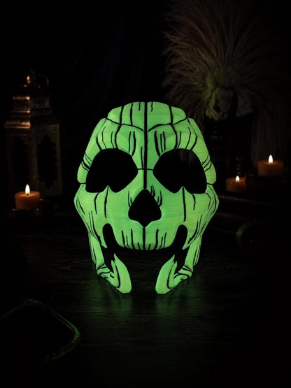 Pumpkin Skull Halloween Mask - Glow in dark lines - Jack-o-lantern Style - Scary