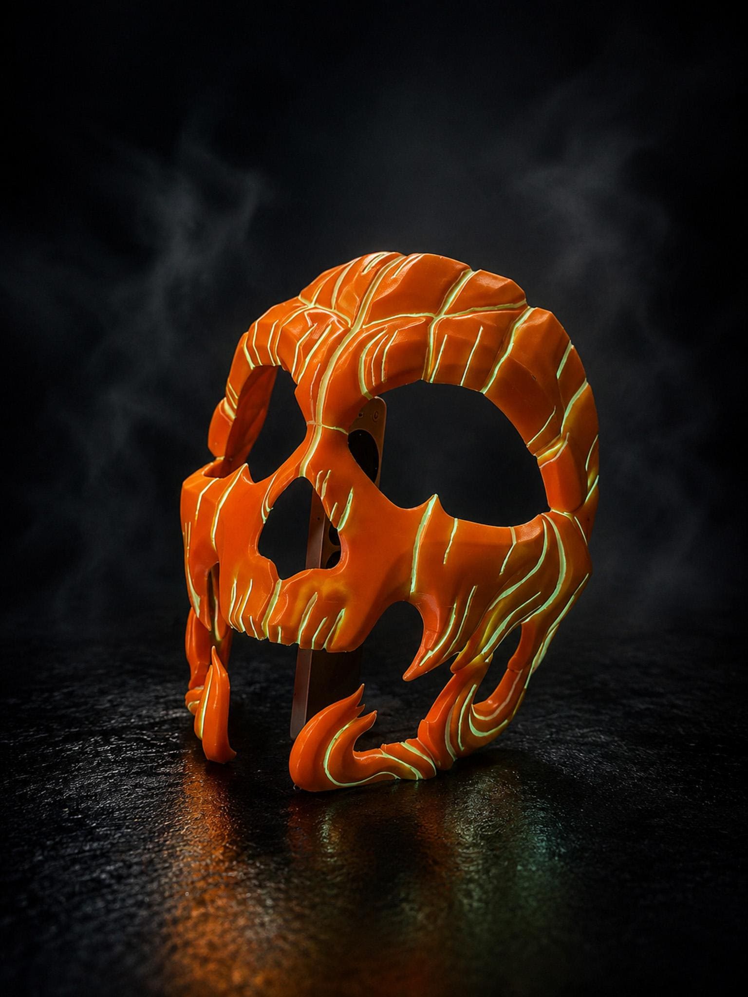 Pumpkin Skull Halloween Mask - Glow in dark lines - Jack-o-lantern Style - Scary