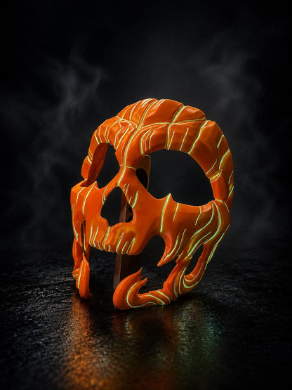 Pumpkin Skull Halloween Mask - Glow in dark lines - Jack-o-lantern Style - Scary