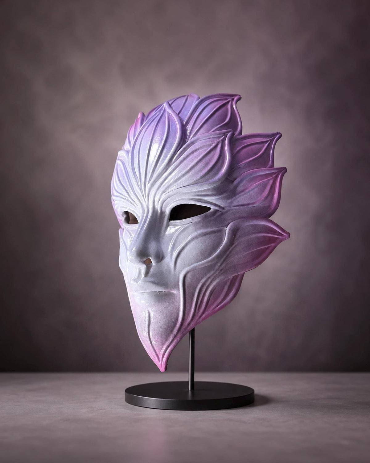 Lotus Bloom Fantasy, Pearlescent Floral Masquerade Mask: Botanical Fairy Costume, Pink Purple Cosplay Face