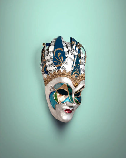 Joker Venetian Woman; Colorful Rio Carnival, Techno, Jolly Mask - Venemask