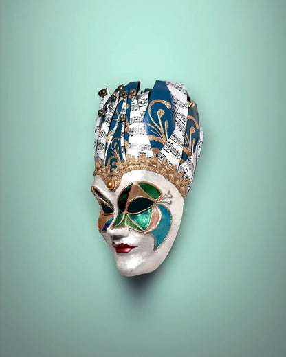 Joker Venetian Woman; Colorful Rio Carnival, Techno, Jolly Mask - Venemask