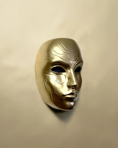 Katarina League of Legends Noxus Gold Face; Noxus Assassin Cosplay Mask, handcrafted Venetian cosplay fantasy mask, 3mm thin