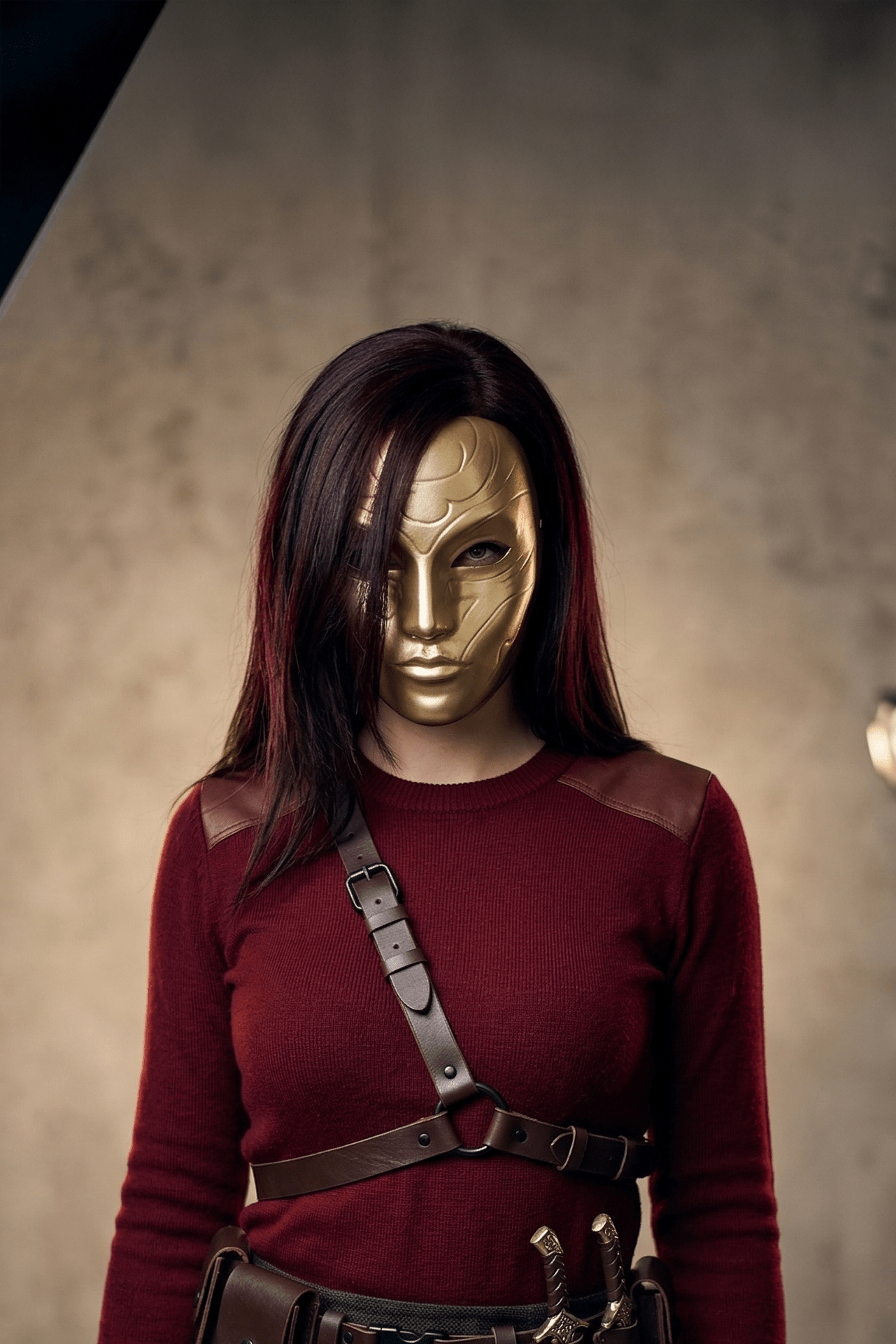 Katarina League of Legends Noxus Gold Face; Noxus Assassin Cosplay Mask - Venemask
