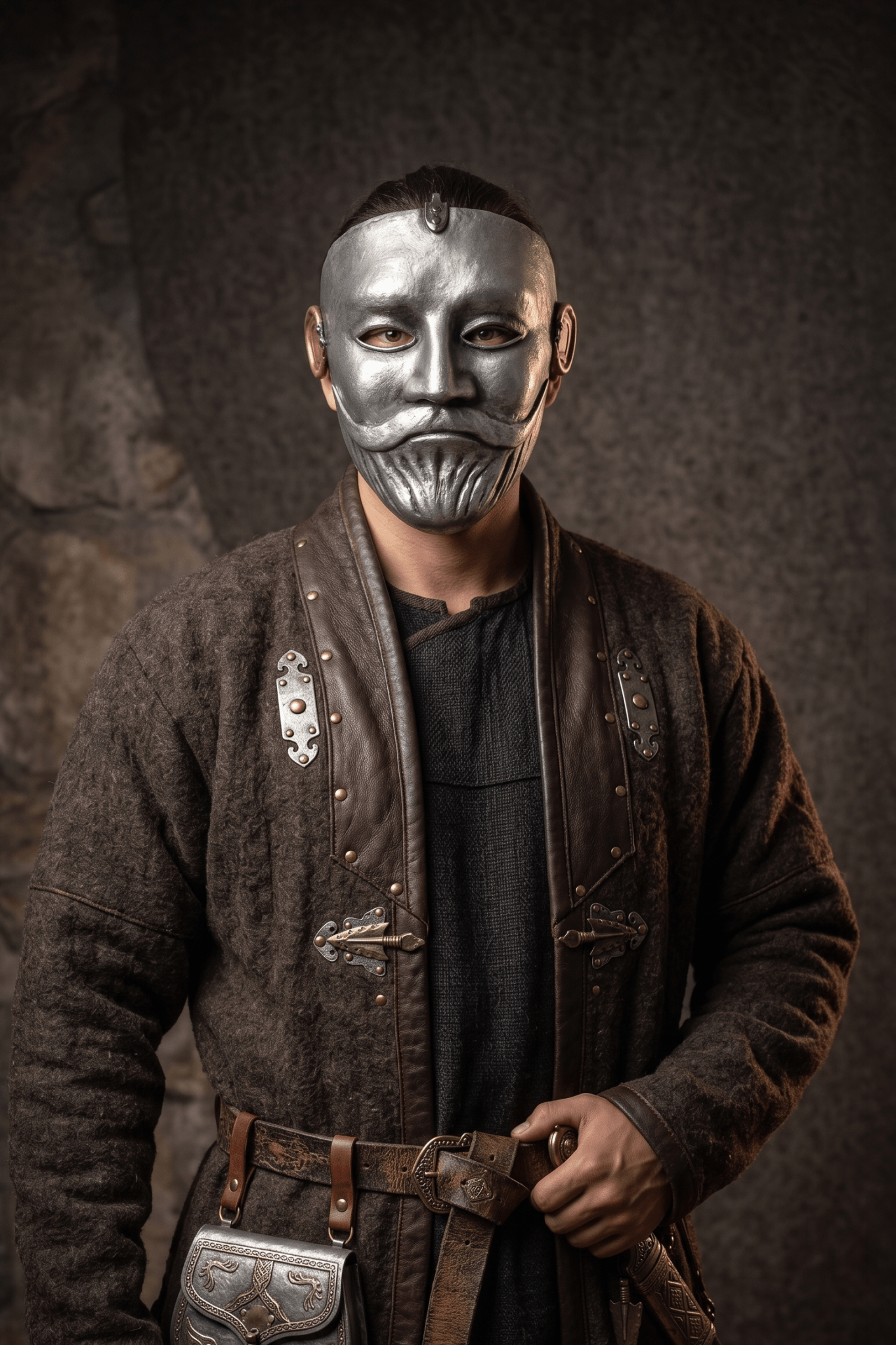 Kurgan Stela Kipchak Cuman Turkic Warrior Mask: Medieval Steppe Nomad - Venemask