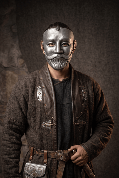 Kurgan Stela Kipchak Cuman Turkic Warrior Mask: Medieval Steppe Nomad - Venemask