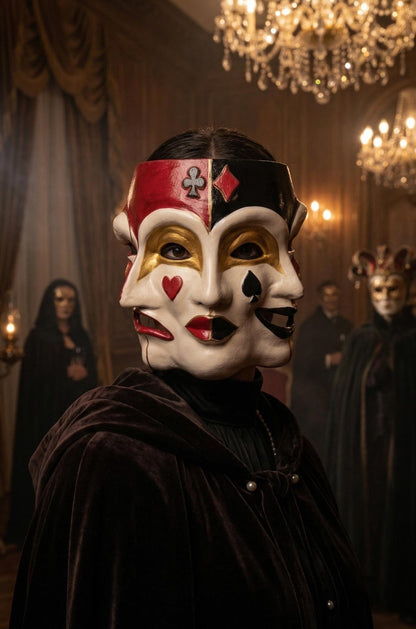 Mask of Duality, Eyes Wide Shut Inspired Mask: Dual face, Joker, Jester, Harlequin - Venemask