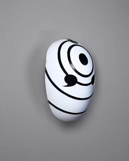 Mask of Obito: Anime Cosplay Prop, Akatsuki Collector, Handmade Japanese Style Mask displayed on a gray background.