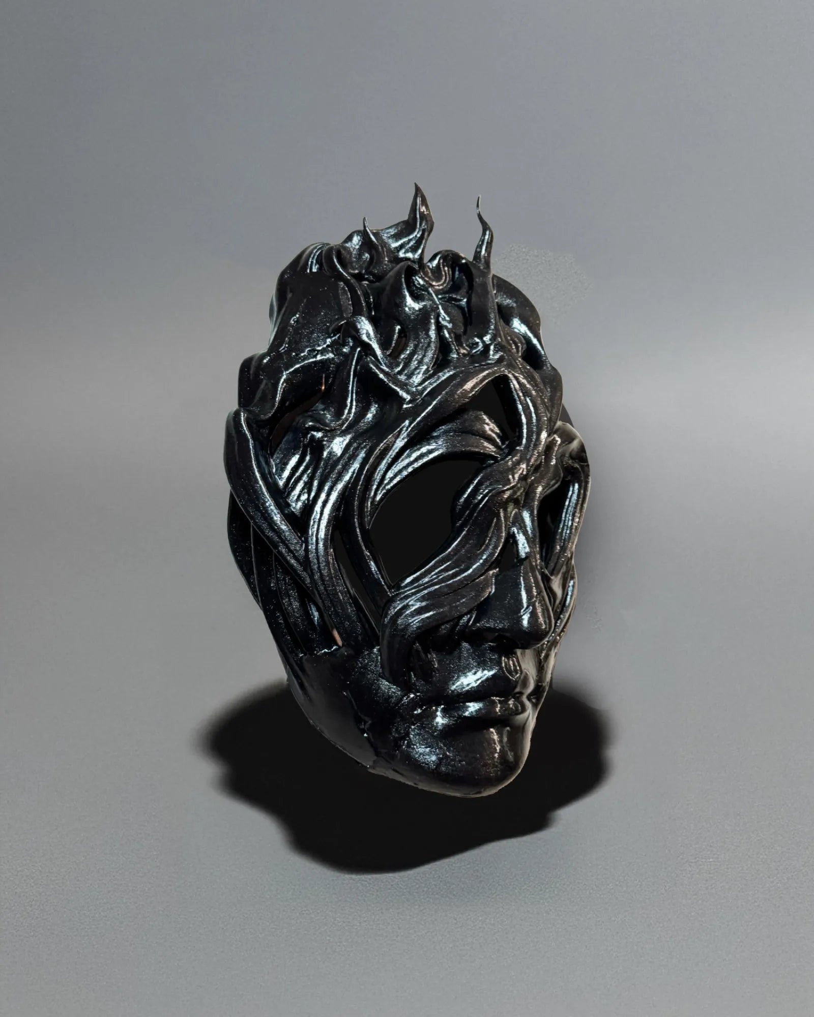Mask of the Shadows - Dark venetian volatile head, shadow mask - Venemask