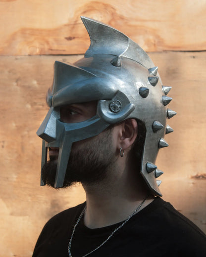 Medieval Gladiator Maximus; Ancient Knight, Greek Roman Armor movie prop Helmet, handcrafted Venetian cosplay mask