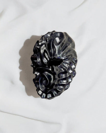 Obsidian Cursed Stone Effect Spiral; Dark Art Facepiece, Abyssal Swirl Mask - Venemask