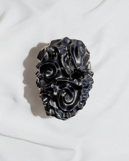 Obsidian Cursed Stone Effect Spiral; Dark Art Facepiece, Abyssal Swirl Mask - Venemask