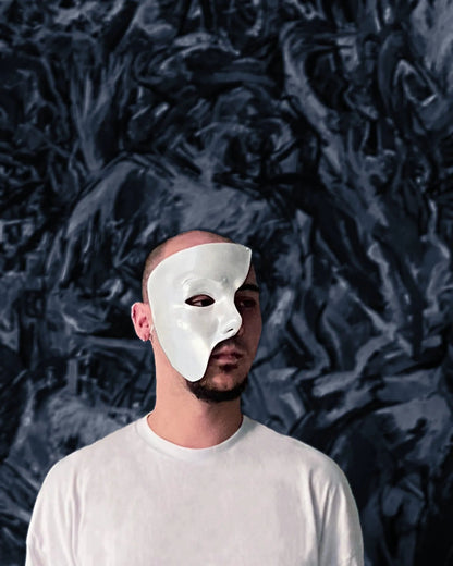 Phantom of the Opera Movie; White Half Face Erik Ghost Musical Mask - Venemask