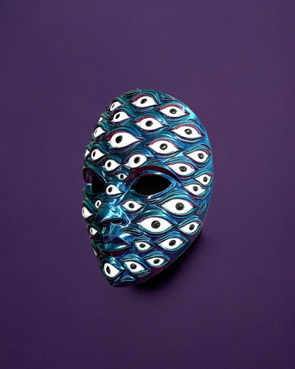 PRE - COLORED Multicolor; Psychedelic All Eyes Cosmic Multi - Eye Mask - Venemask