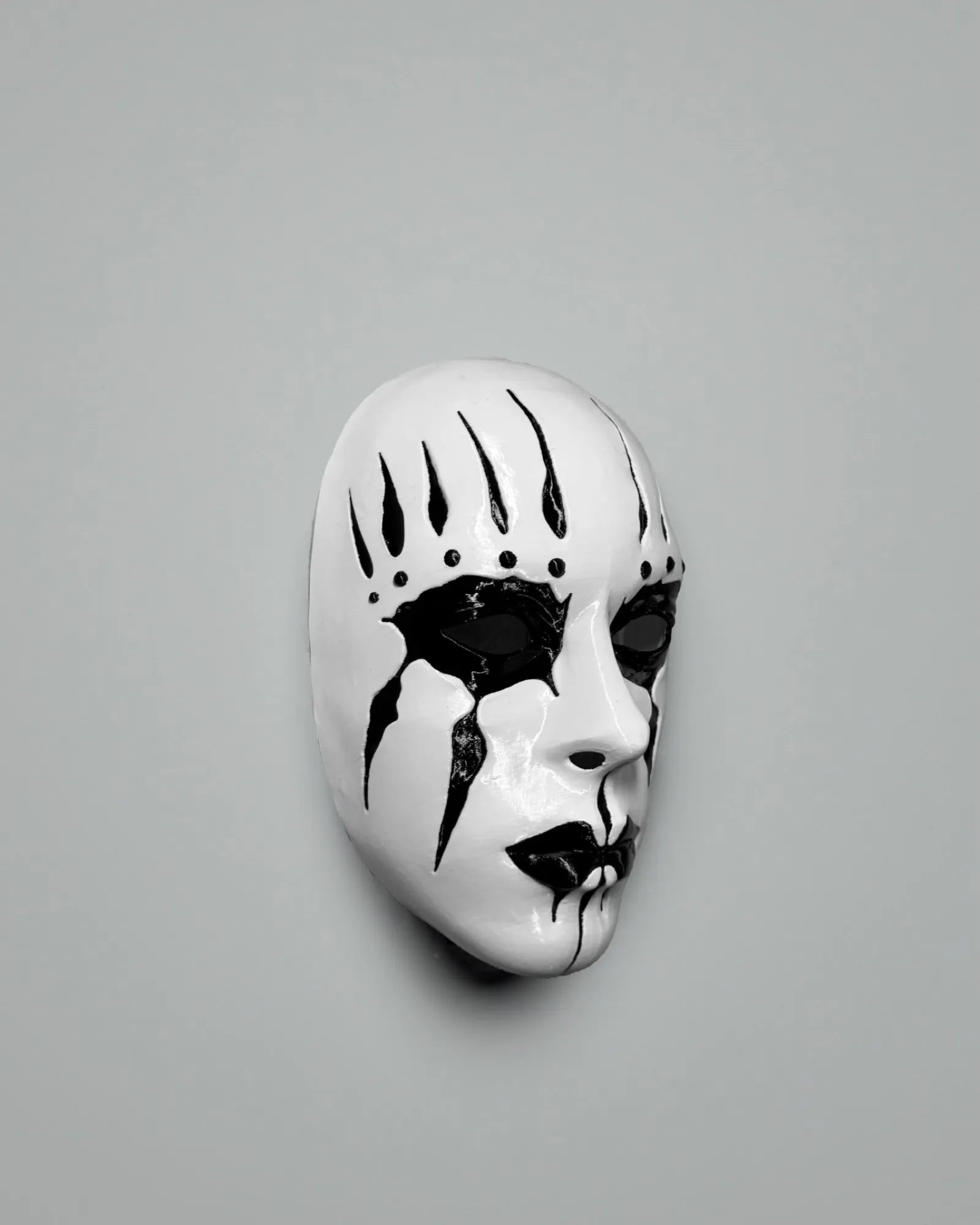 PRE-COLORED; Slipknot Joey Jordison White and Black Mask, handcrafted Venetian cosplay fantasy mask