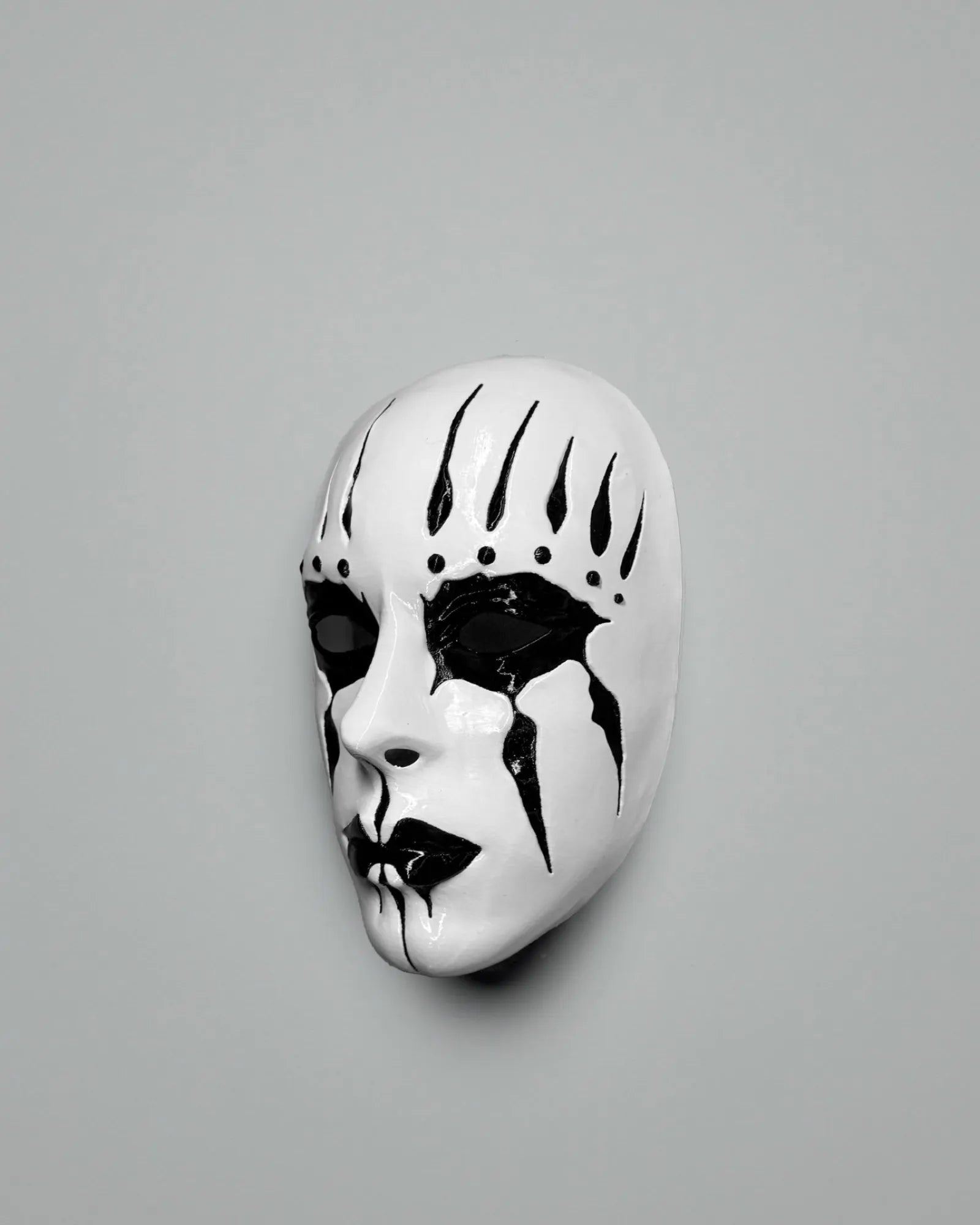 PRE-COLORED; Slipknot Joey Jordison White and Black Mask handcrafted Venetian cosplay fantasy