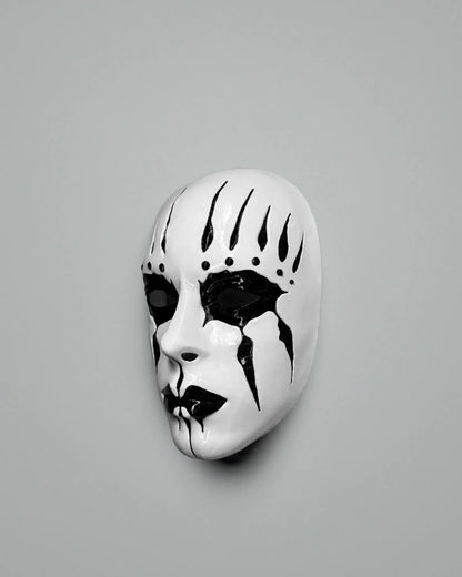 PRE-COLORED; Slipknot Joey Jordison White and Black Mask handcrafted Venetian cosplay fantasy