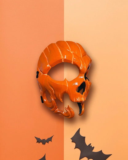 Pumpkin Skull Halloween; Glow in dark lines, Jack - o - lantern Style Scary mask - Venemask