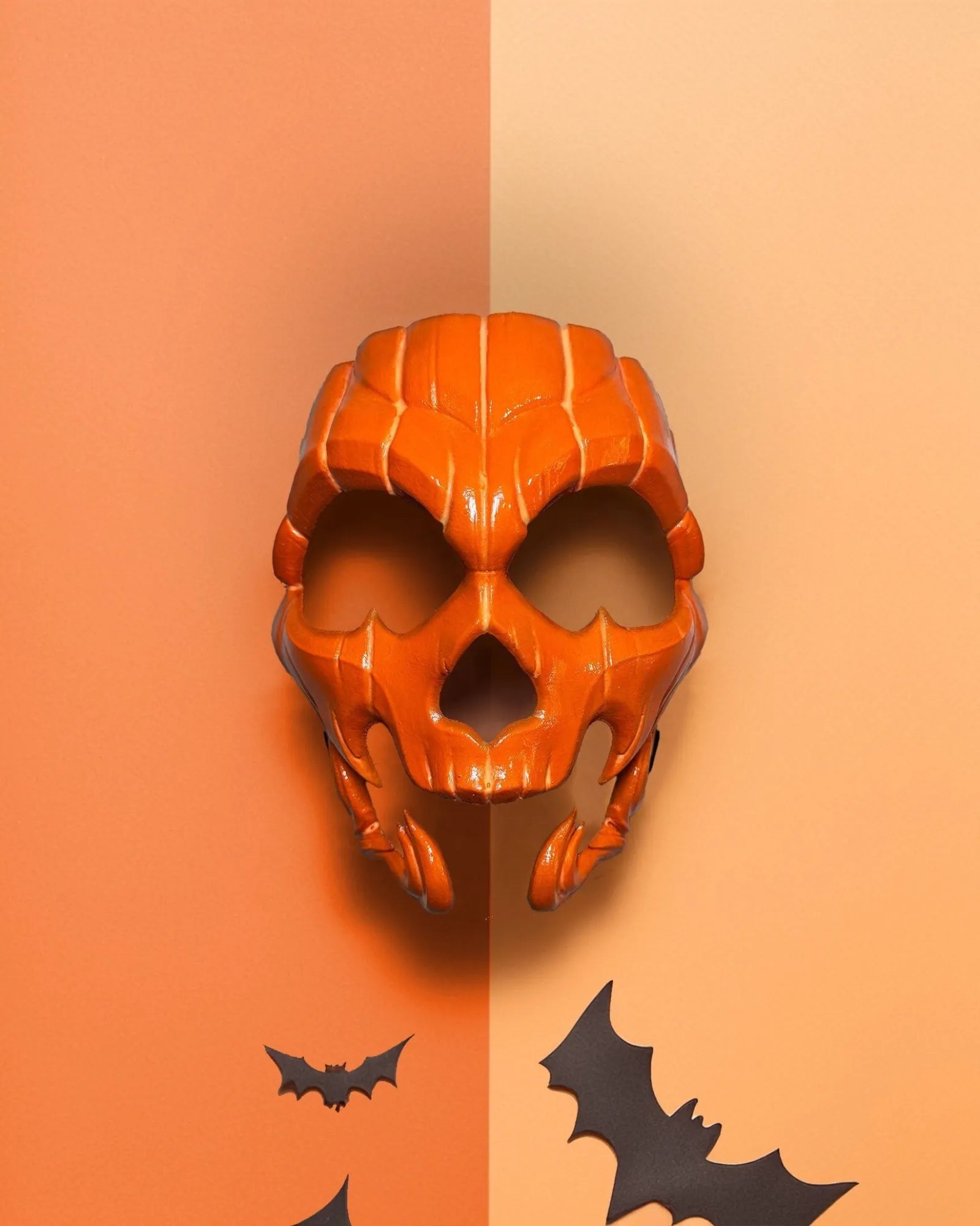Pumpkin Skull Halloween; Glow in dark lines, Jack - o - lantern Style Scary mask - Venemask