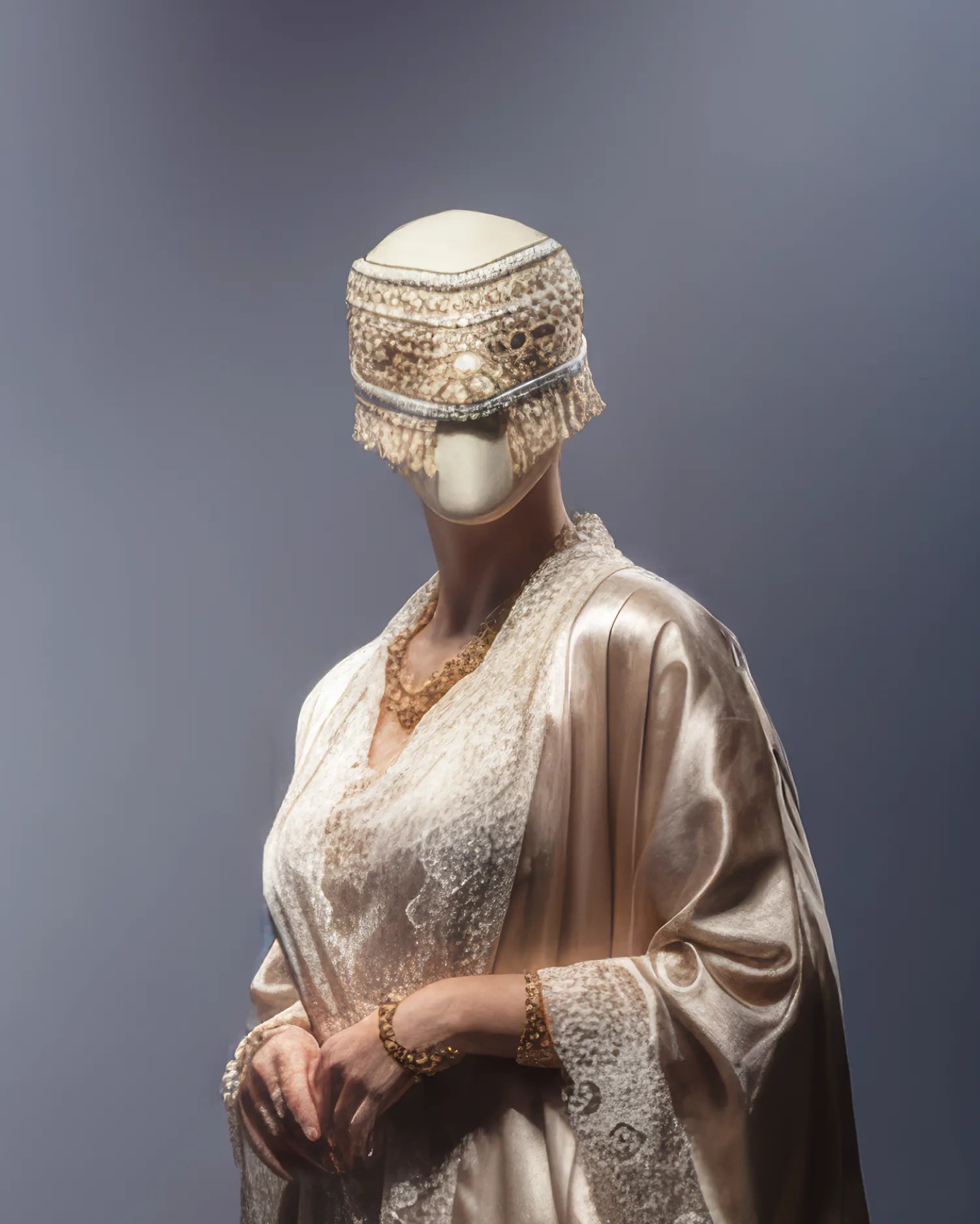 Rustic Ethnic Woven Boho Style festival mask with lace and fringe, handcrafted Venetian design for cosplay and masquerade events.