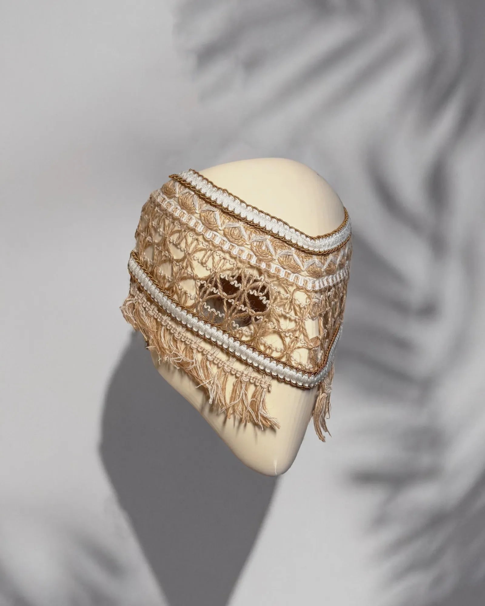 Rustic Ethnic Woven Boho Style; Handcrafted Bohemian, Nature - Inspired Festival Mask - Venemask