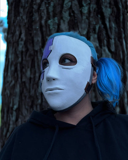 Sally Face Mask For Cosplay; Purple and White - Sal Fisher Prosthesis Mask - Venemask