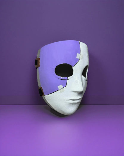 Sally Face Mask For Cosplay; Purple and White - Sal Fisher Prosthesis Mask - Venemask
