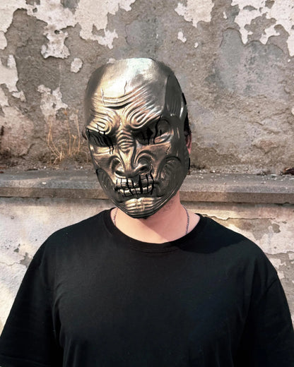 Slipknot Alessandro Venturella "Vman"; Soft Light Gold mask, handcrafted Venetian cosplay mask, perfect for masquerade parties.
