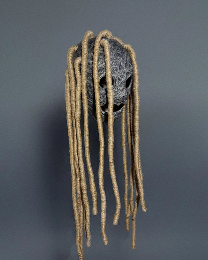 Slipknot Corey Taylor 25th Anniversary Mask; Dreadlocks, Scarecrow Mask, handcrafted Venetian mask for cosplay and fantasy events.