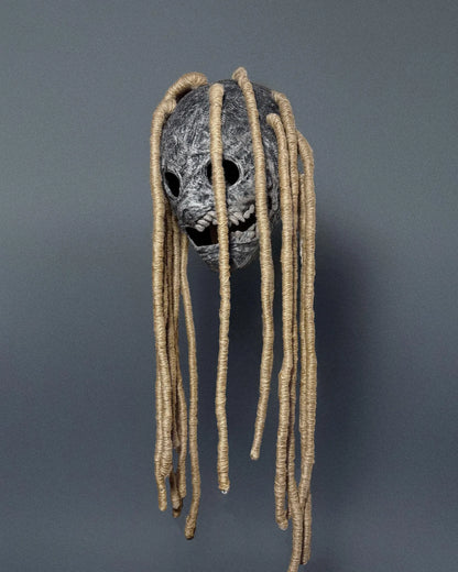 Slipknot Corey Taylor 25th Anniversary Mask; Dreadlocks, Scarecrow Mask - handcrafted Venetian cosplay fantasy mask with acrylic colors.
