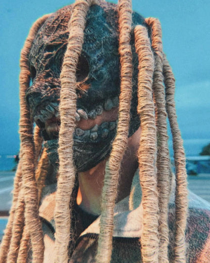 Slipknot Corey Taylor 25th Anniversary Mask; Dreadlocks, Scarecrow Mask, handcrafted Venetian cosplay mask with dreadlocks.