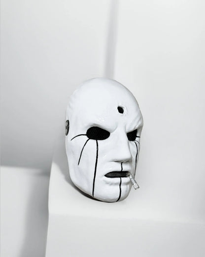 Slipknot Eloy Casagrande; White and Black - New Original Pattern Mask, handcrafted Venetian cosplay and fantasy mask in white and black.