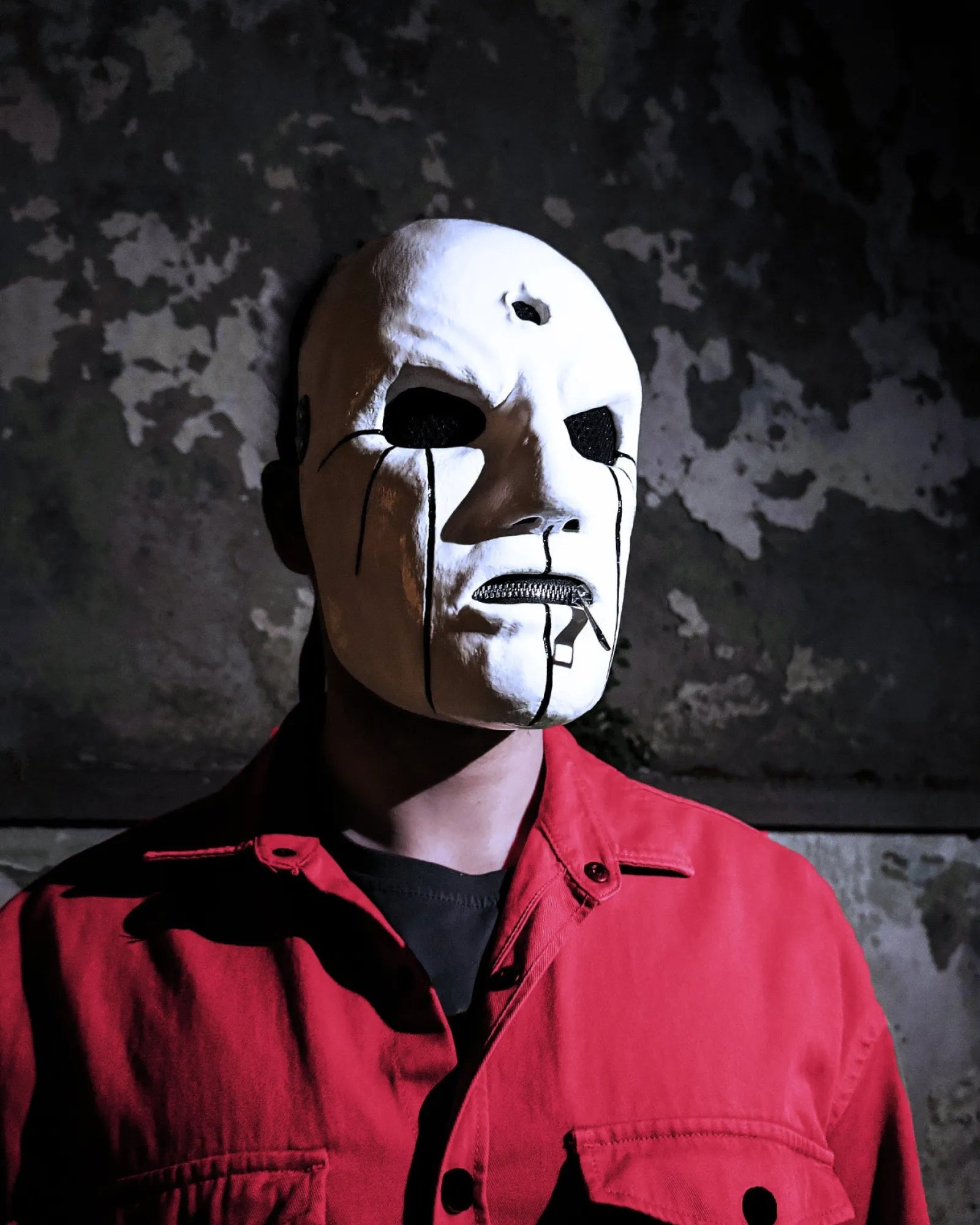 Slipknot Eloy Casagrande; White and Black - New Original Pattern Mask, handcrafted Venetian cosplay mask in white and black design.