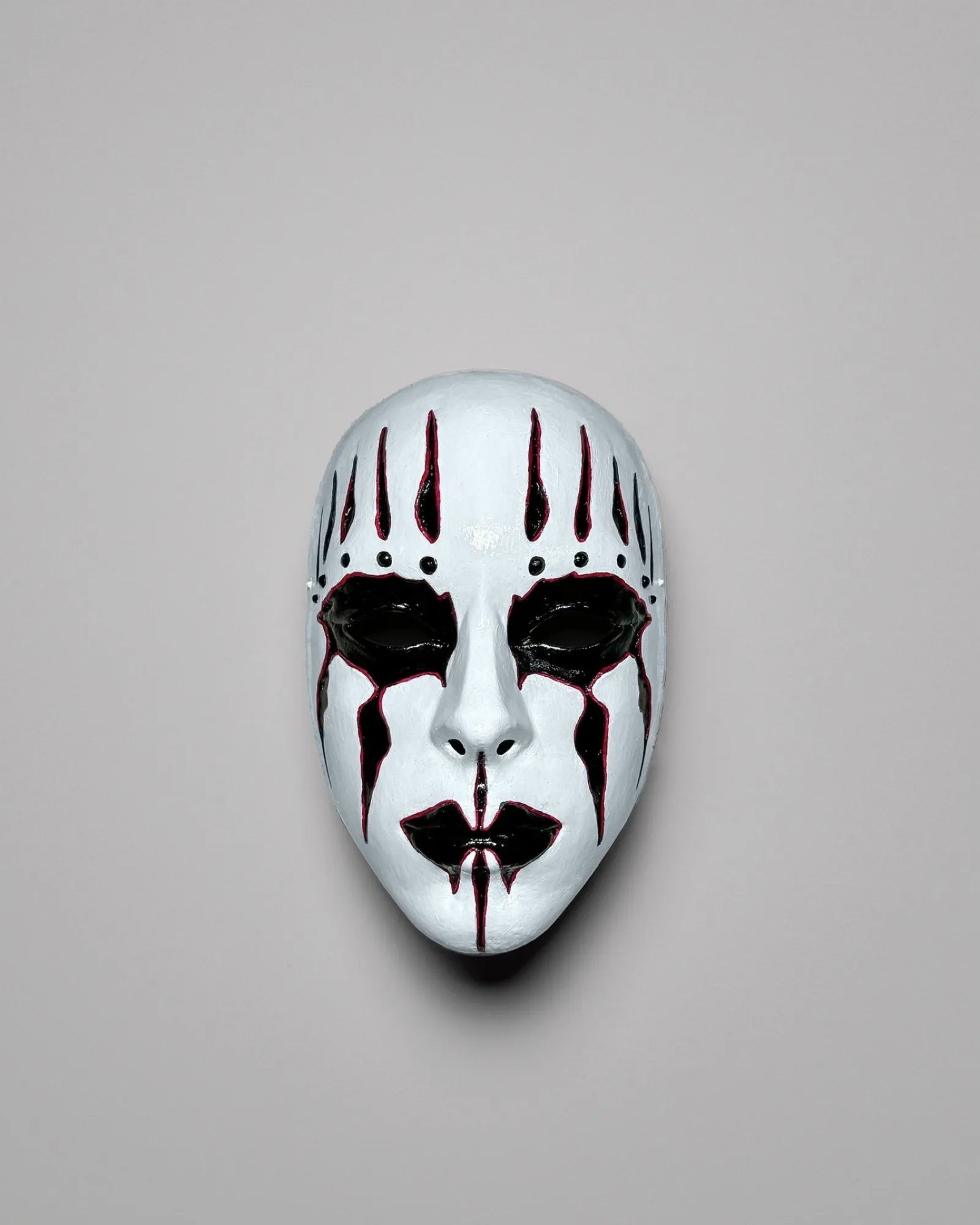 Slipknot Joey Jordison; White and Black with Red Lines Metal Music mask, handcrafted venetian cosplay fantasy mask