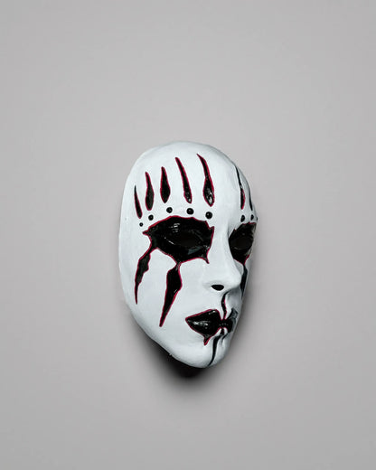 Slipknot Joey Jordison; White and Black with Red Lines Metal Music mask handcrafted Venetian cosplay fantasy mask