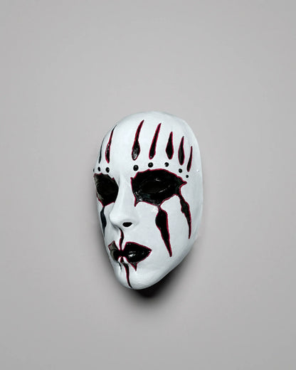 Slipknot Joey Jordison; White and Black with Red Lines Metal Music mask, handcrafted Venetian cosplay fantasy mask