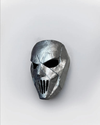 Slipknot Mick Thomson; Silver Color, Metal Music Band Mask, handcrafted Venetian cosplay fantasy mask for events and decor.
