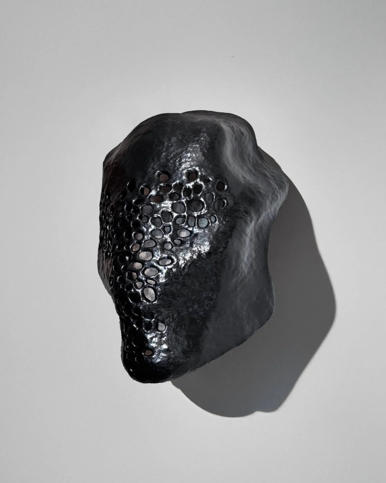 Symbiotic Trypophobia Venom; Alien Perforated Black Mask - Venemask