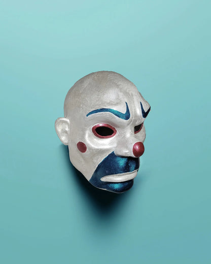 The Bozo Joker; Iconic Villain Face, Handcrafted Detailed Clown mask, venetian cosplay for fantasy events, masquerade, and Halloween.