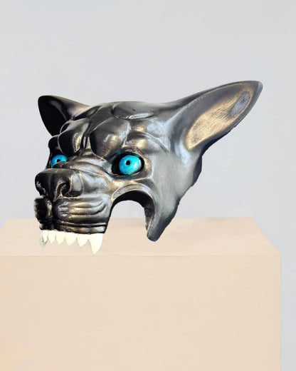 The Residents, Metal Meat and Bone Replica; Dark Werewolf cosplay mask, handcrafted Venetian mask with acrylic colors for cosplay and decor.