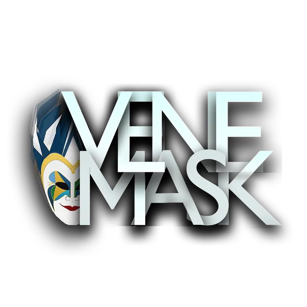 Venetian mask silver and black design