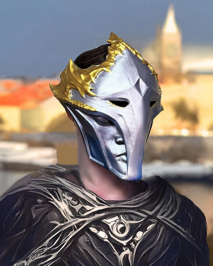 Handcrafted Venetian mask of Viktor Final Form Arcane from League of Legends, perfect for cosplay and fantasy enthusiasts.