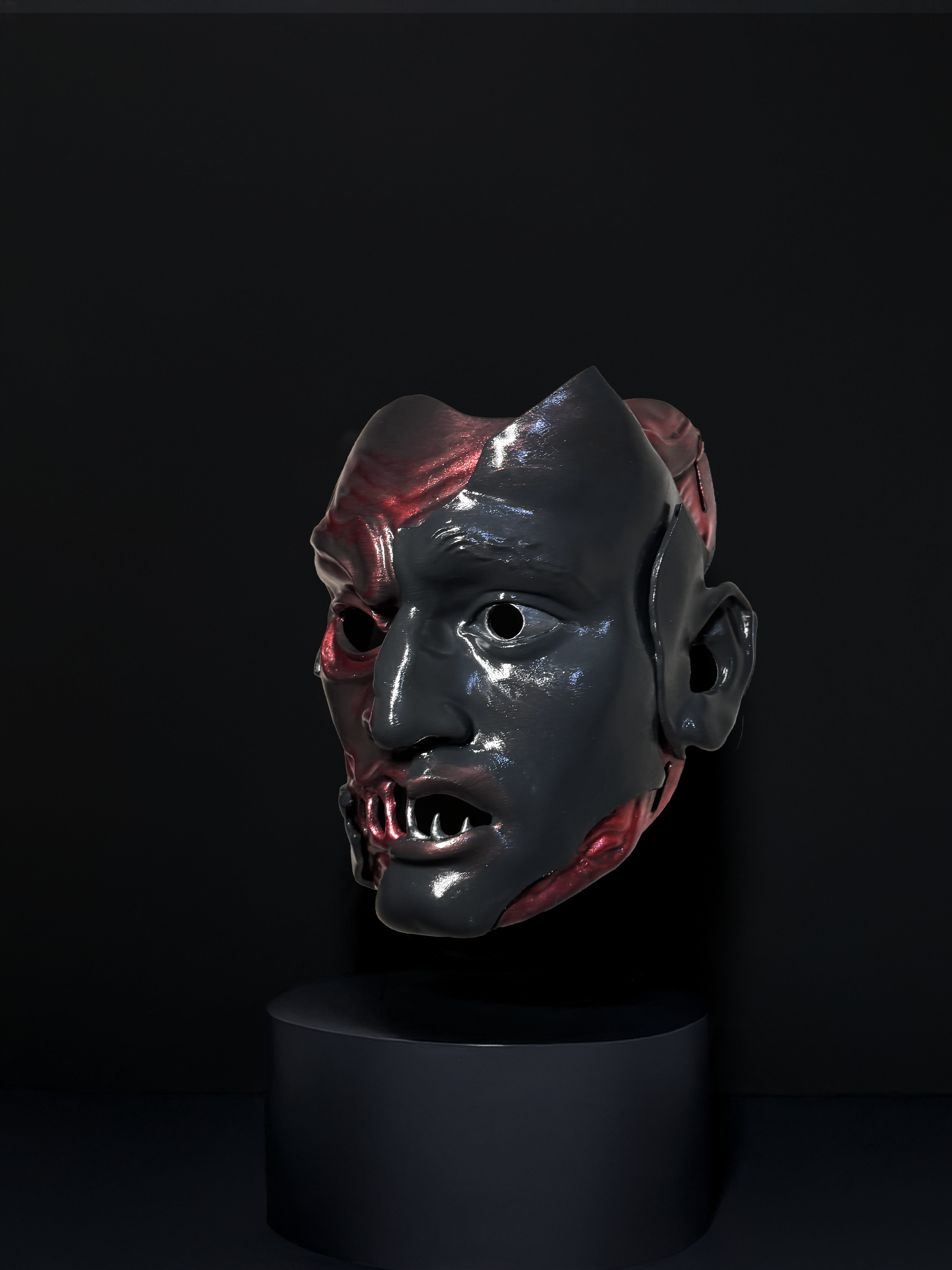 Slipknot Alessandro Venturella "Vman" New Mask - Red and Gray - Two face mask - Metal band mask - masquerade, party mak - halloween