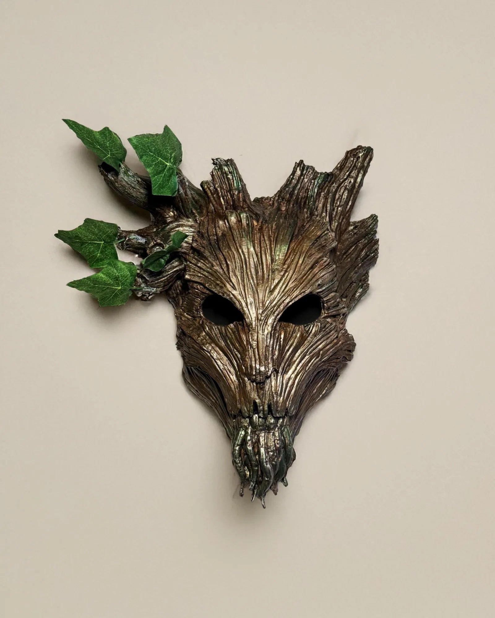 Warrior of Forest Warden; Wood texture, Forest spirit Mask - Venemask