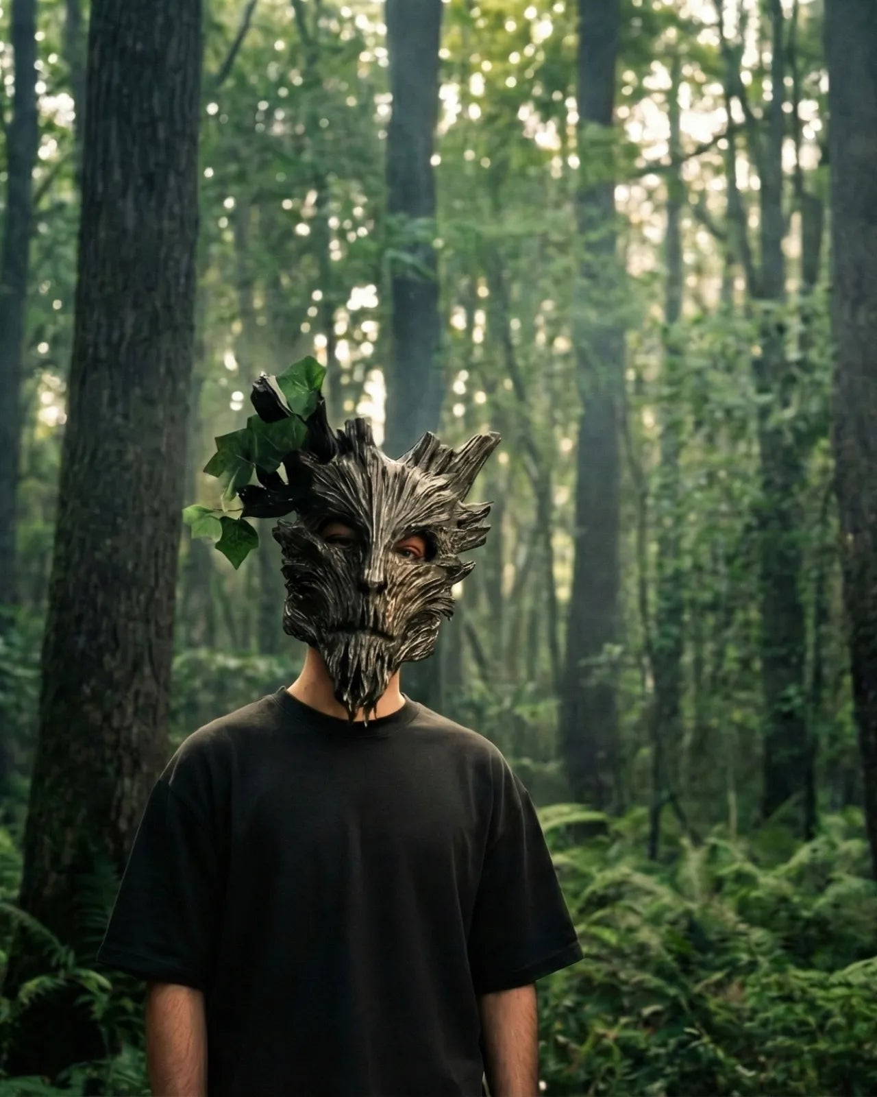 Warrior of Forest Warden; Wood texture, Forest spirit Mask - Venemask